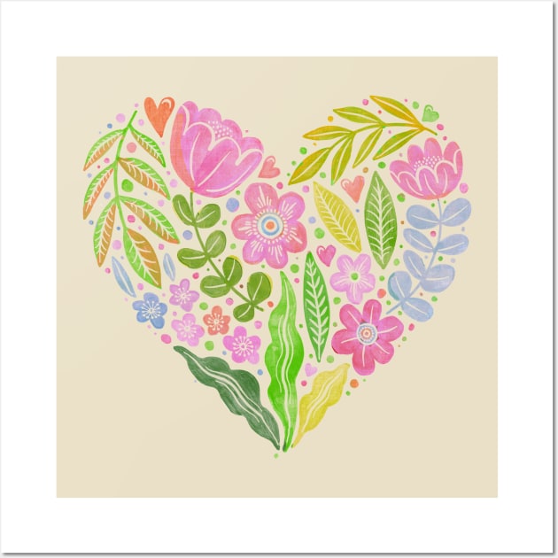 Botanical Heart summer Wall Art by Rebelform